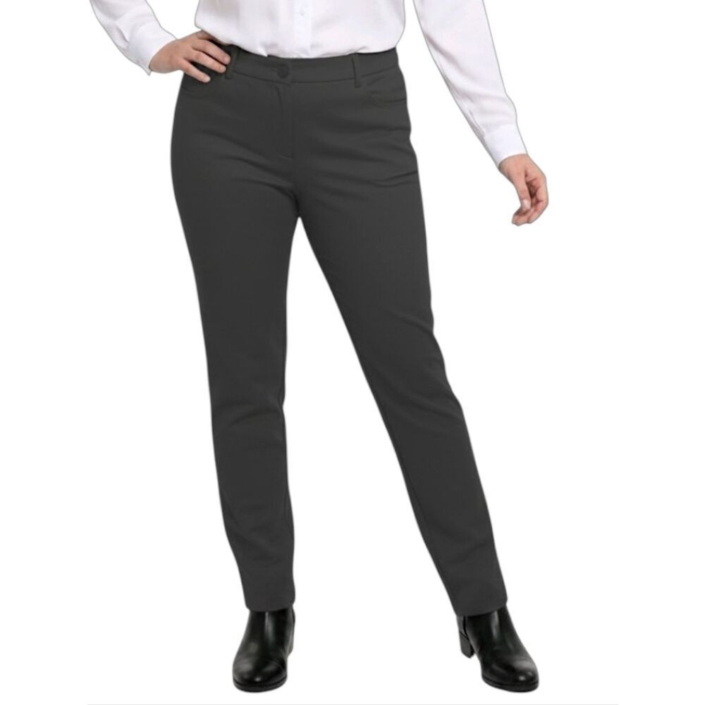 Talbots Flawless Dark Gray High-Waisted Straight Leg Pants Size 22W Petite